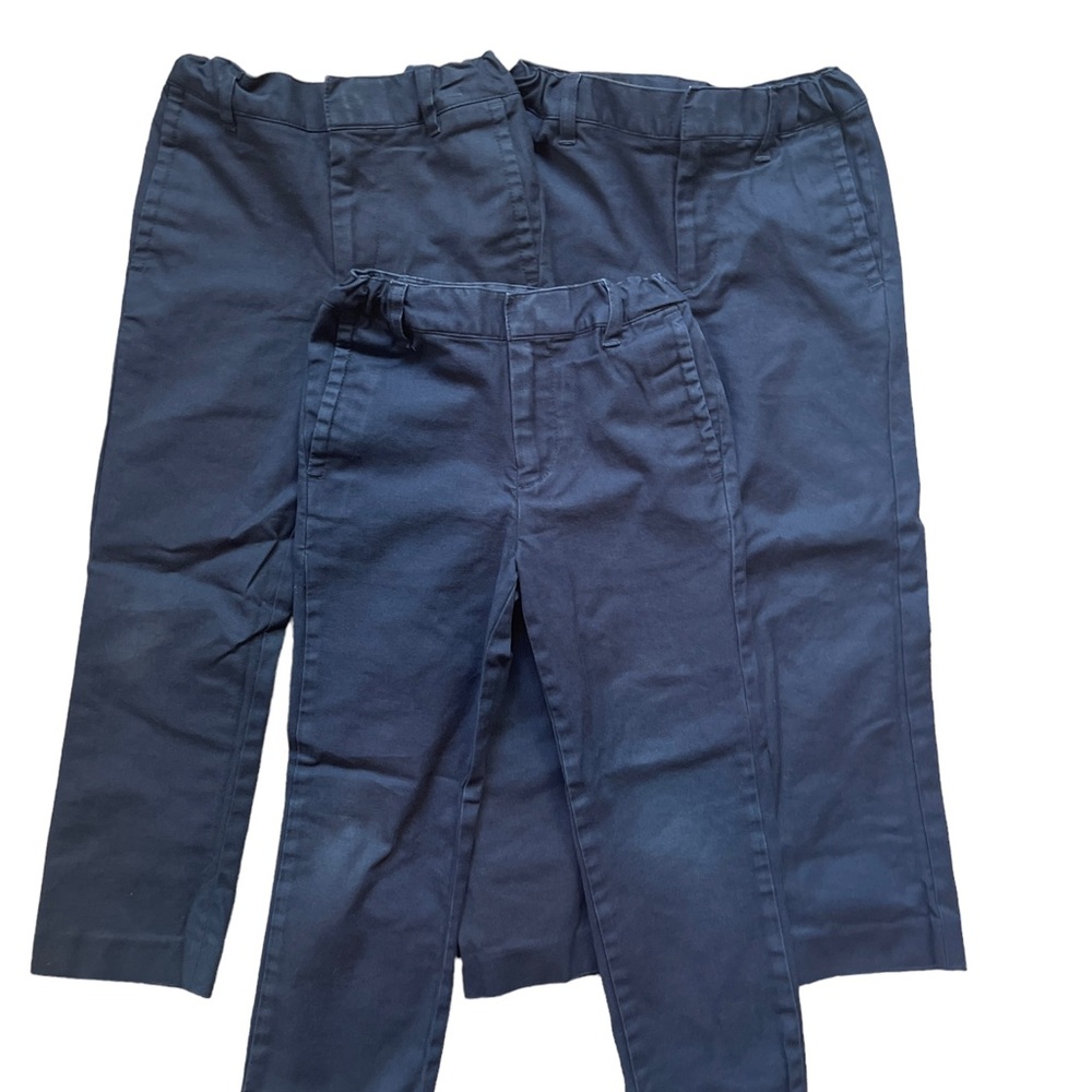 NORDSTROM BRAND BOYS NAVY CHINOS 3 PACK - SIZE 5